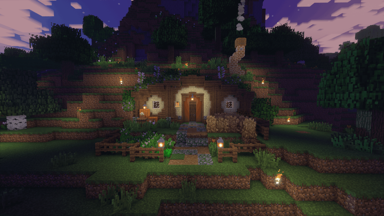 素早く構築されたホビットの穴、古い Minecraft のテクスチャ