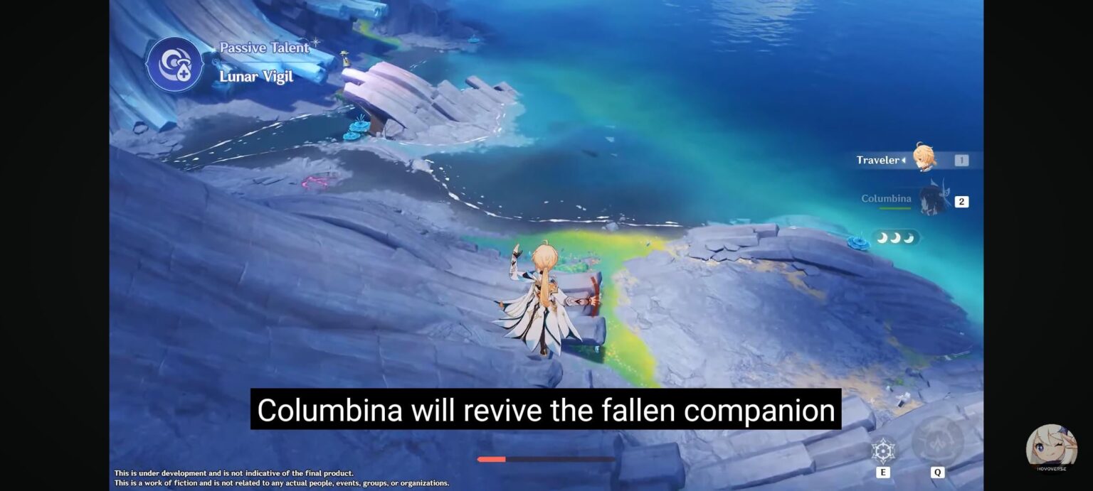 コロンビーナはノッドクライにいる間に倒れたキャラクターを復活させます。