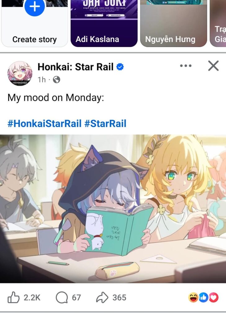 Star Rail Facebook ページがミーム投稿を試行中 LoL