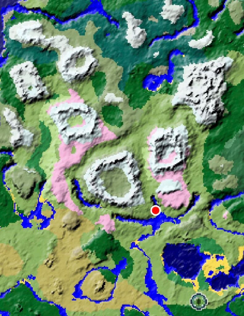 四重環の山の形成、近くの山頂と要塞。村と前哨基地の両方が最大に位置します。