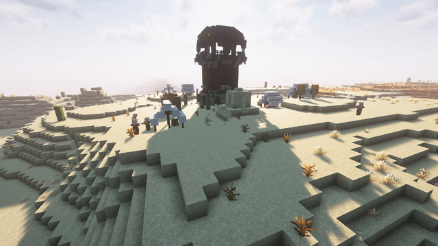 近くに難破船と廃墟のポータルがある砂漠の井戸のある略奪者前哨基地 (4488344818686965377)