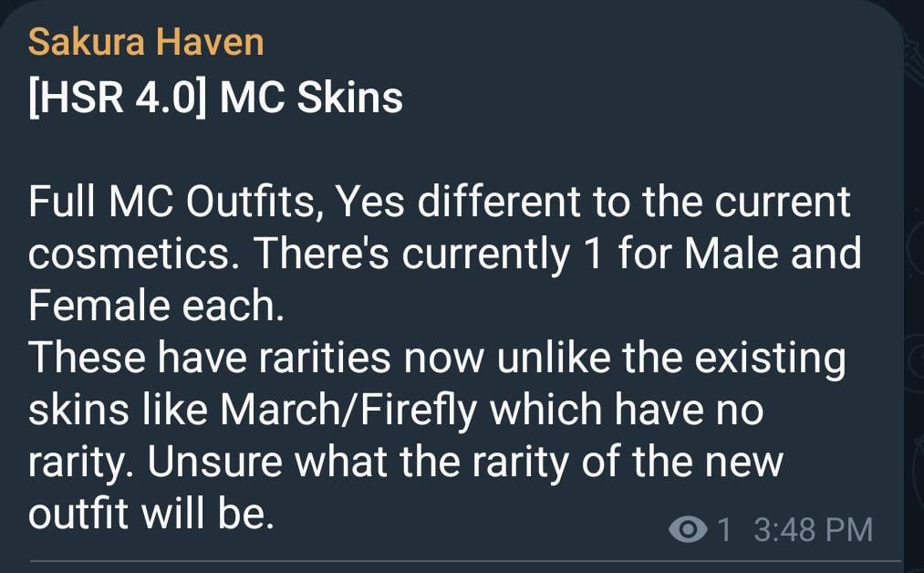 [HSR 4.0] MC スキン (Sakura Haven 経由)