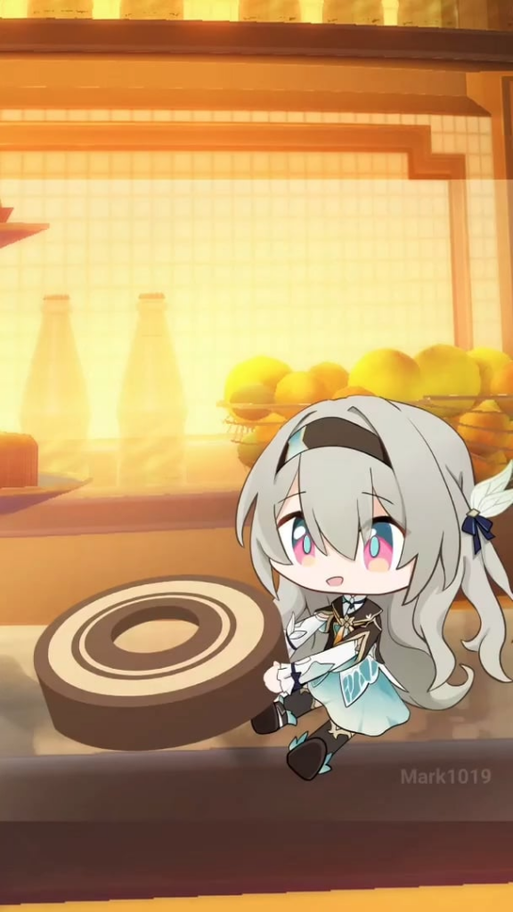 オークケーキロールを食べるホタル