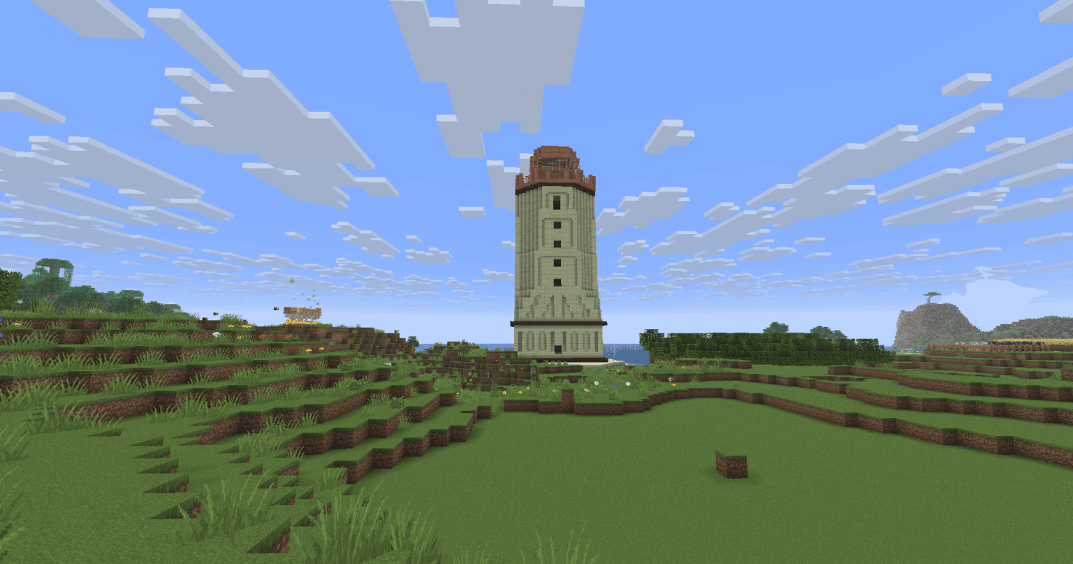 私が建てている灯台/塔。銅を酸化させるべきですか、それとも通常の銅の方が見栄えが良いと思いますか?