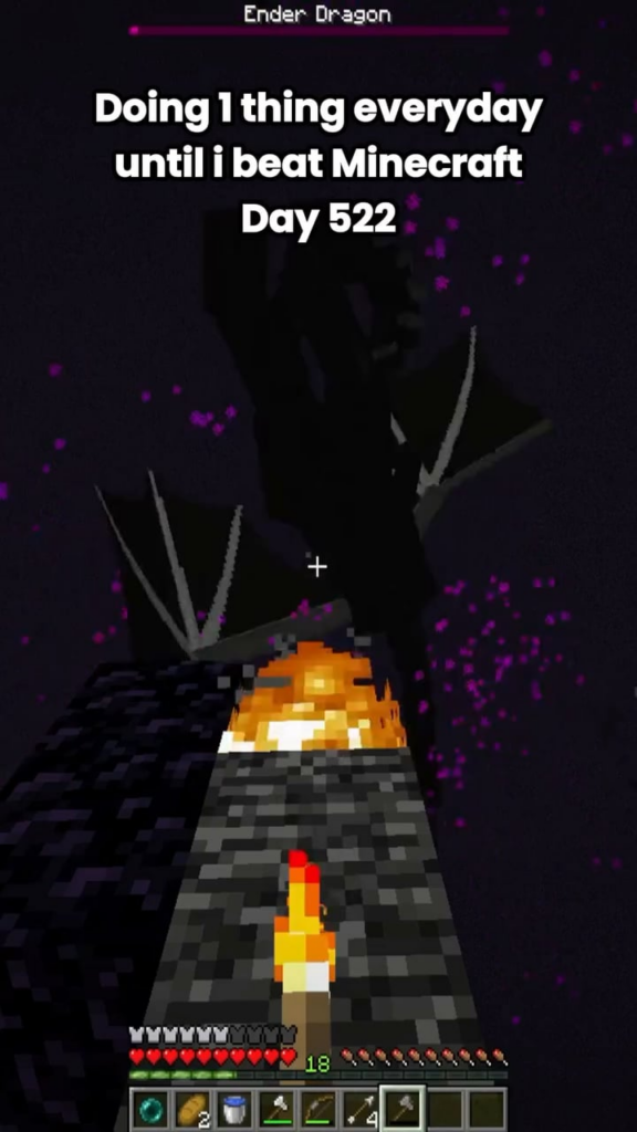 男は 1 日 1 つのことを行うだけで Minecraft を克服します。完成までに522日かかった