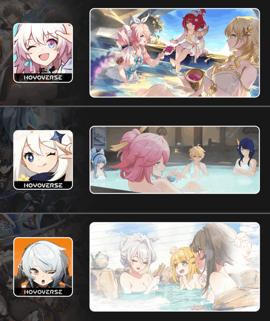 Hoyo のゲームには必ず温泉シーンが必要です