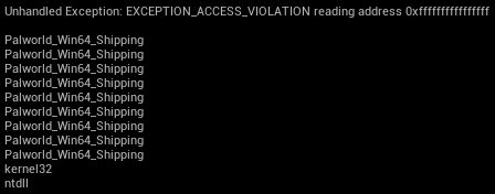 パルワールドがクラッシュし続ける