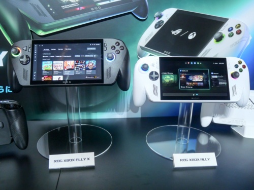 エイスーステック・コンピューターのポータブルゲーミングPC新機種「ROG Xbox Ally」と「ROG Xbox Ally X」。パソコンながらゲーミングに特化したユーザーインターフェースを取り入れた