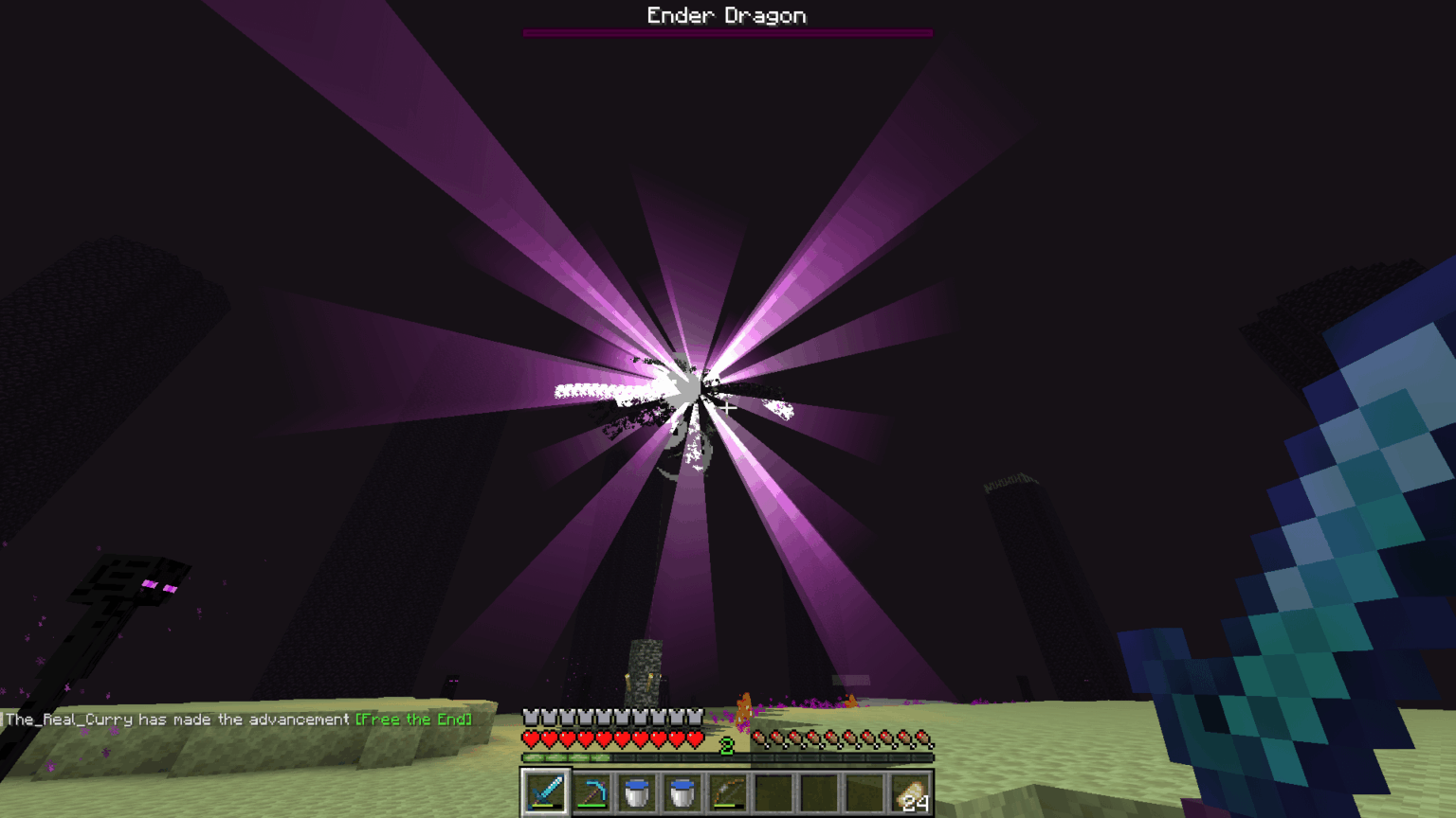 2つのアカウントとほぼ10年かかりましたが、ついにサバイバルでエンダードラゴンを倒しました