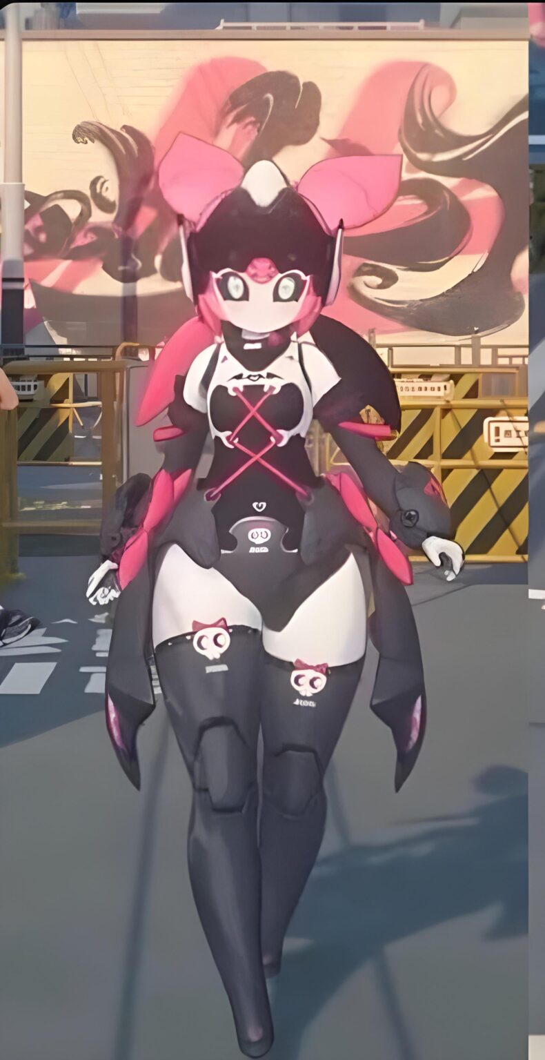 つまずいているのか、それともポンコツがミストレスの衣装を着ているのか