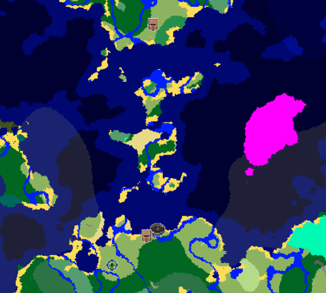 タツノオトシゴの形をした島々。村の鍛冶屋、要塞、緑豊かな洞窟のあるキノコ島。