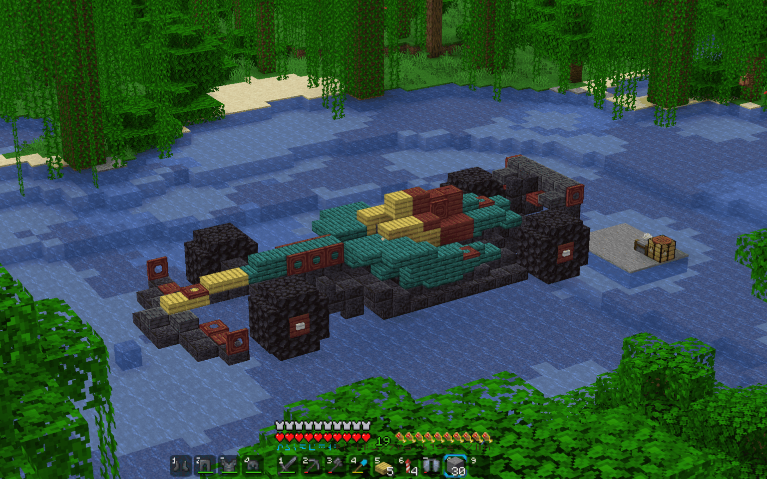 Redbull f1カーを作るために最善を尽くしましたが、残念なことにMinecraftにはネイビーブルーがありません、皆さんはどう思いますか？