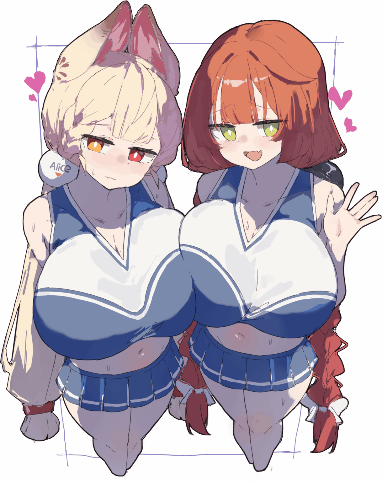 チアリーダーを務めるアリスとユズハ (Xiaomigg)