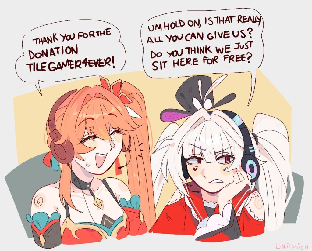 ストリーマーの二面性 🎭 (@UnciousRadish より)