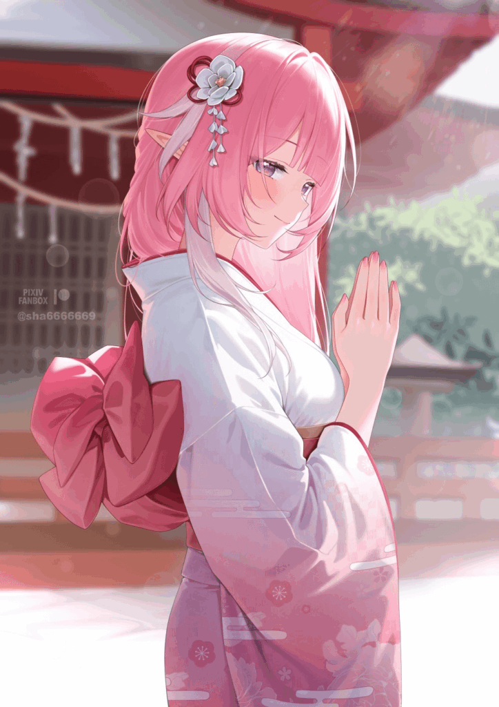 上品な着物を着たキレネさん（@sha6666669 from X）