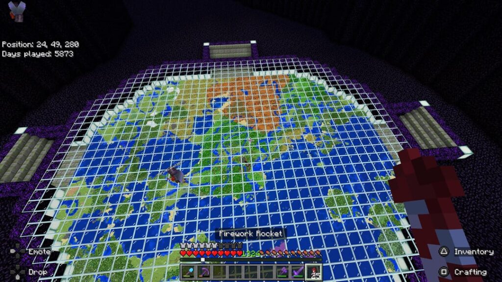 私のマップは Minecraft の岩盤ワールド内で大きいですか?