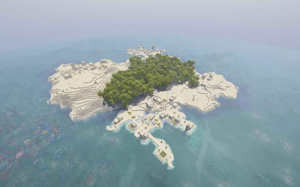 スポーン時のクワッド村のあるマングローブ島 (ジャワ)