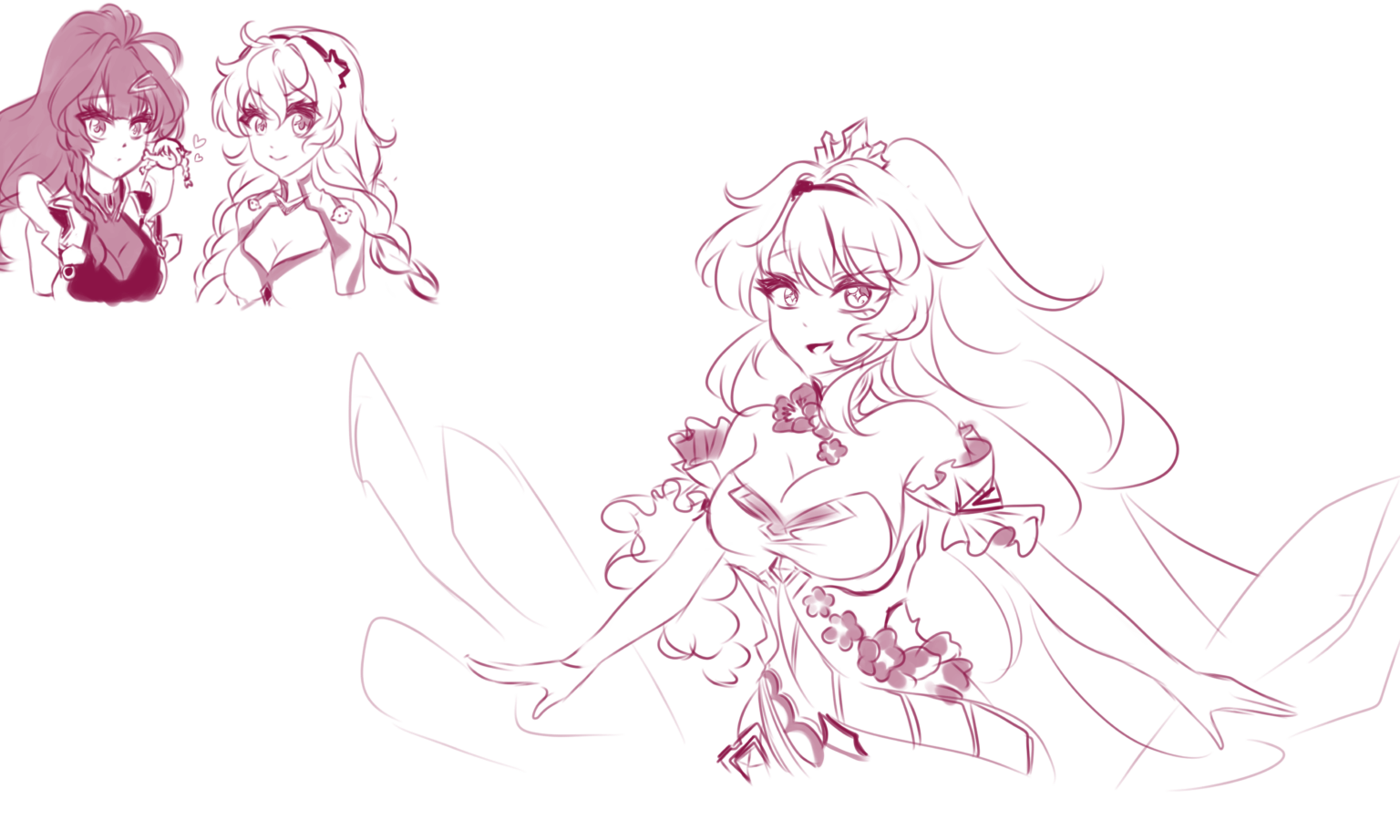 キアナとメイのスケッチ🧡💜✨