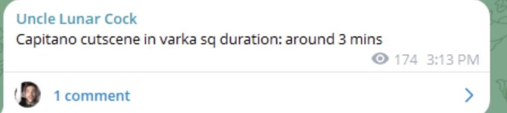 varkas ストーリー クエストの特定のキャラクターのカットシーンの長さ