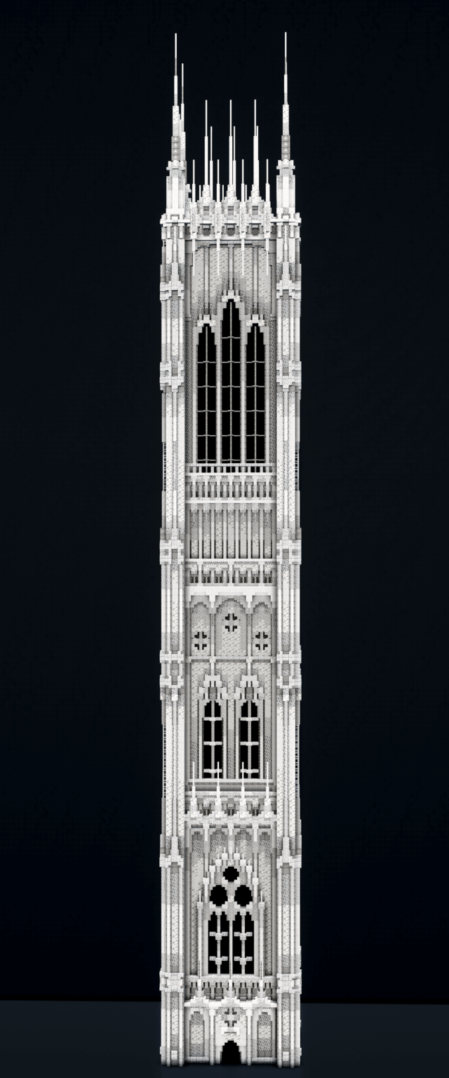 数日かけて建てたゴシック様式の塔。