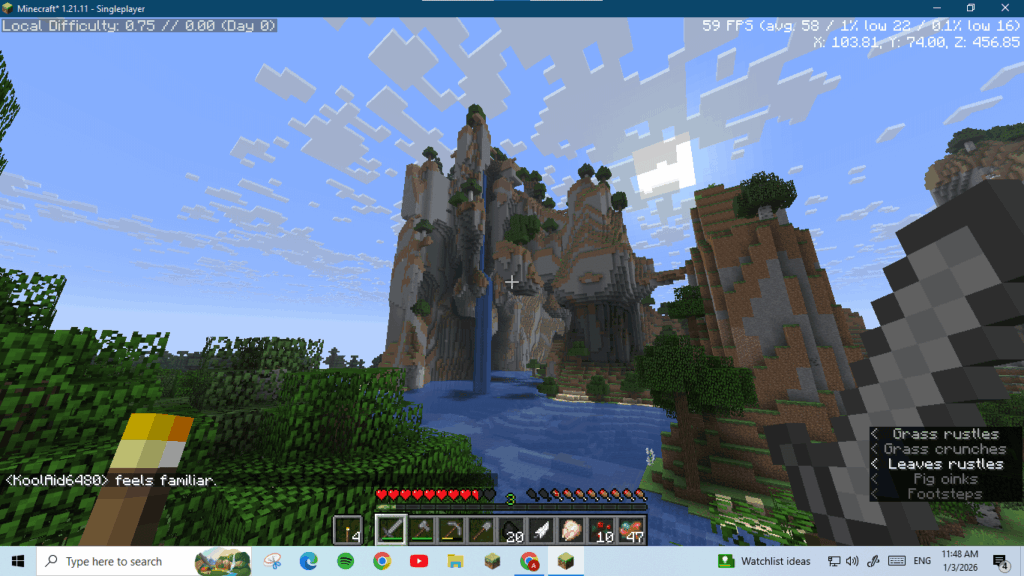 1.21.11 での古い Minecraft 風の地形生成