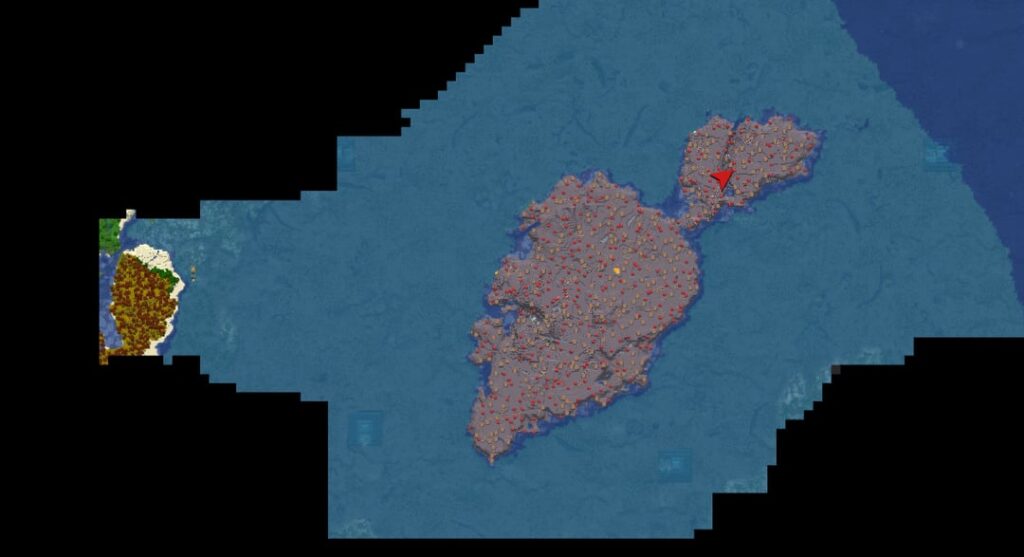スポーン近くの巨大な大根のようなキノコ島 [-2786667947978364861]