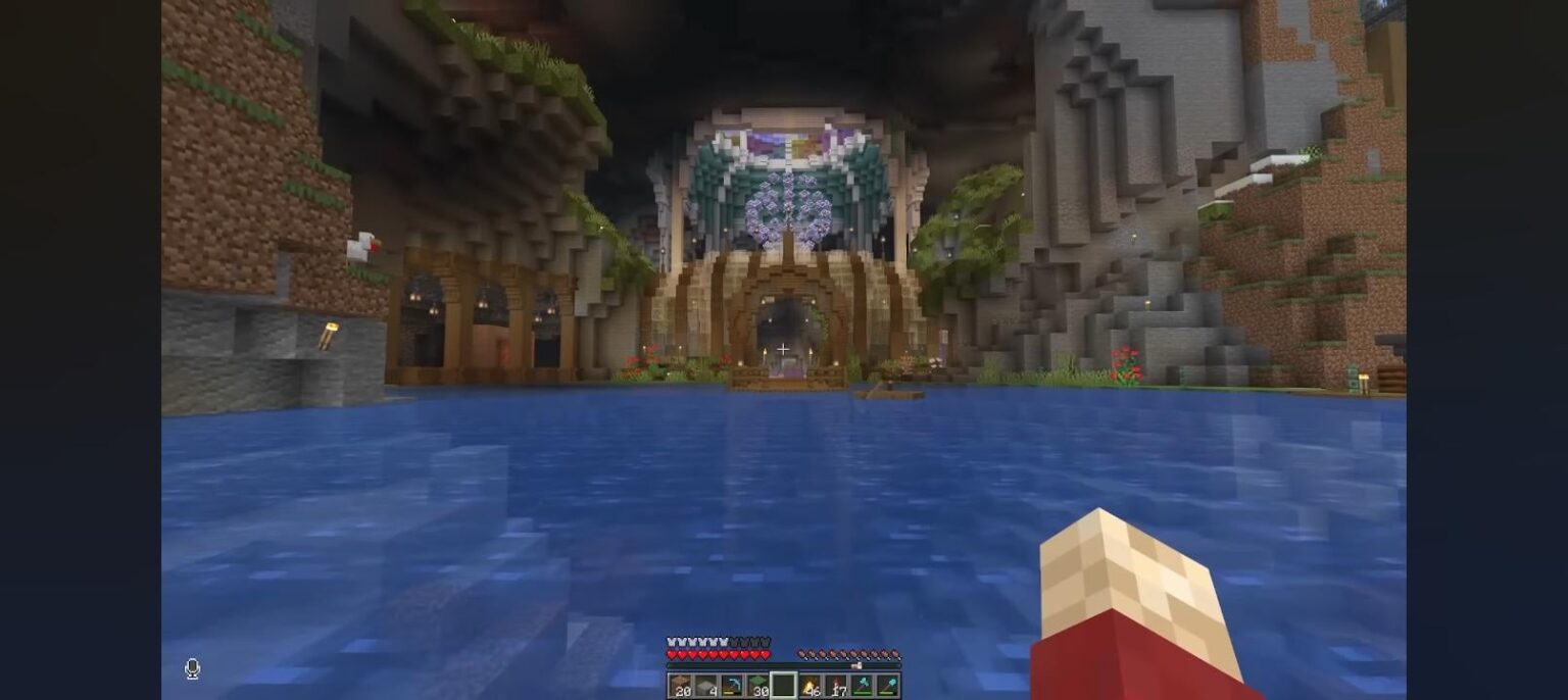 川がまともな大きさの洞窟に流れ込む