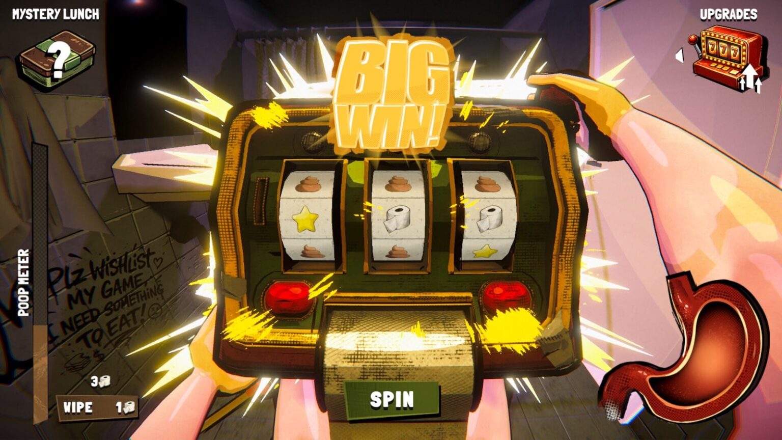 ローグライク「おトイレ」スロットゲーム『One More Wipe!』発表。トイレットペーパーが貰えるかは出目次第、“いま拭くか賭けに出るか”の便意との攻防 - AUTOMATON