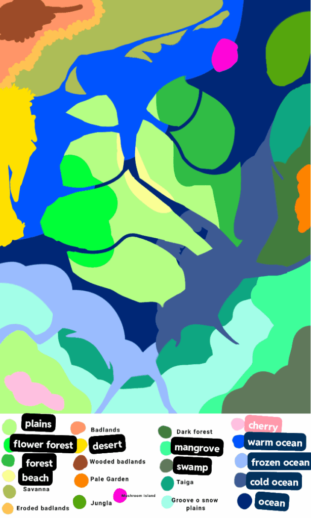 次のようなバイオームの岩盤シードを見つけるには助けが必要です。