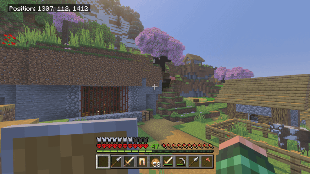 スポーン近くの露出した村のゾンビスポナー