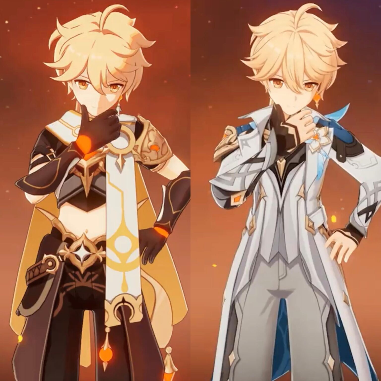 エーテルの古い衣装と新しい衣装を並べて表示