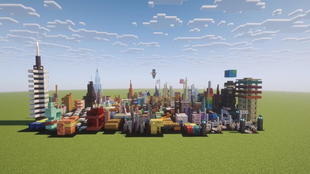 サイバーパンク風の小規模都市