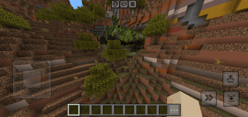 スポーン時の巨大な緑豊かな洞窟