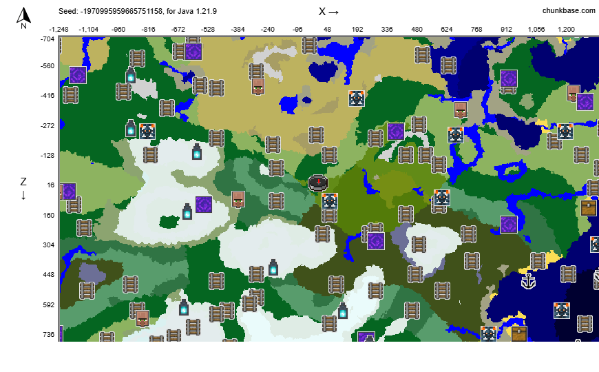 大きな洞窟でほぼすべての種類の木材がスポーンします