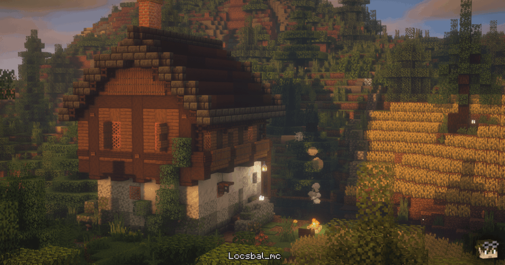 水車のある小さなアルプス風の家を作りました。