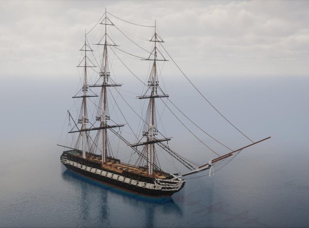 USS コンスティテューションを 1:1 スケールで再現