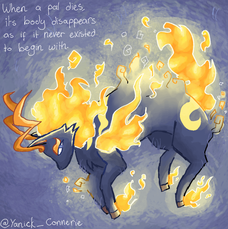 最近パルワールドの伝承にハマっていて、仲間が死ぬと何が起こるかを知りました