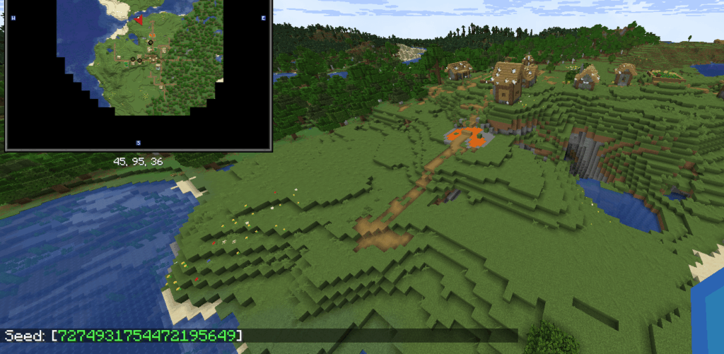 1.21.11 スポーンの隣にある廃村。