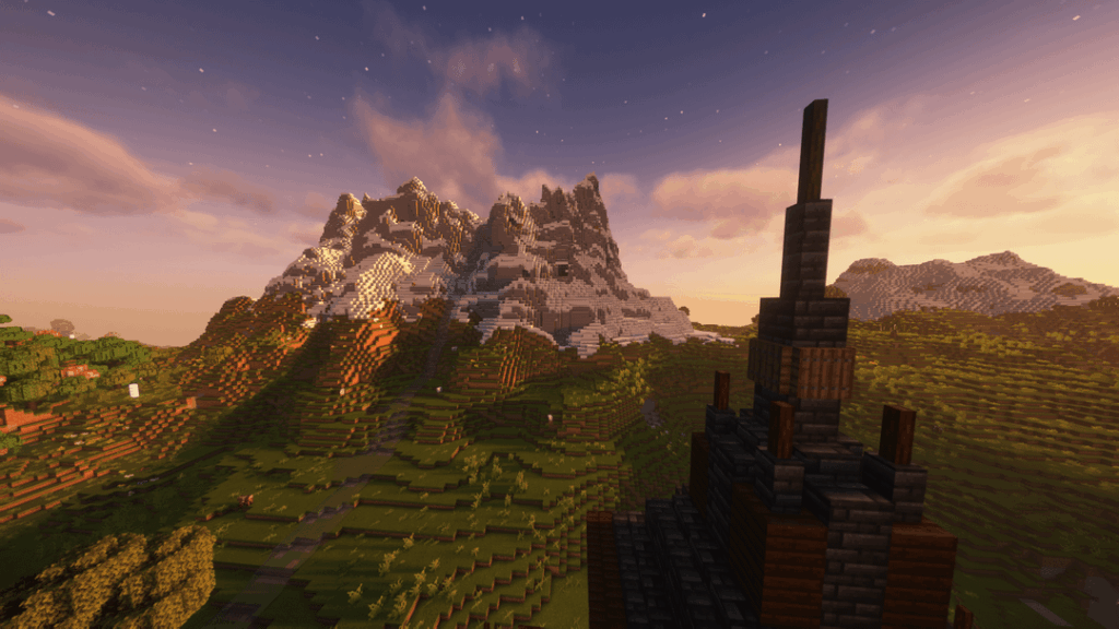 Minecraft で今まで見た中で最も美しい山を見つけました