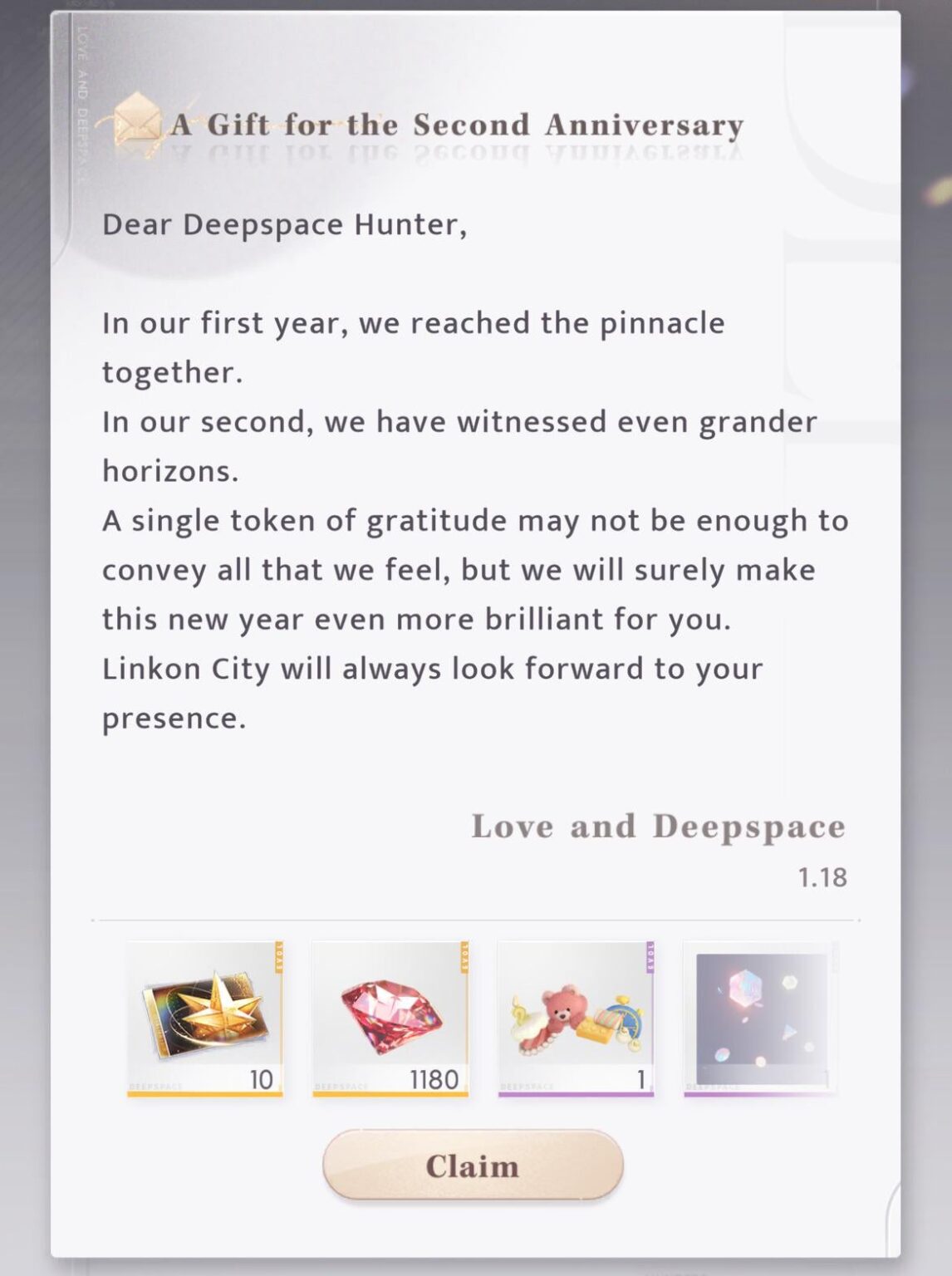 Love And Deepspace 2周年おめでとうございます!