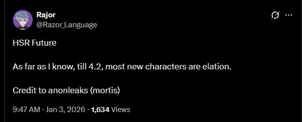 4.X 4.2 までのほぼ独占的な Elation キャラクター。 (モーティス/アノン・リークス経由)