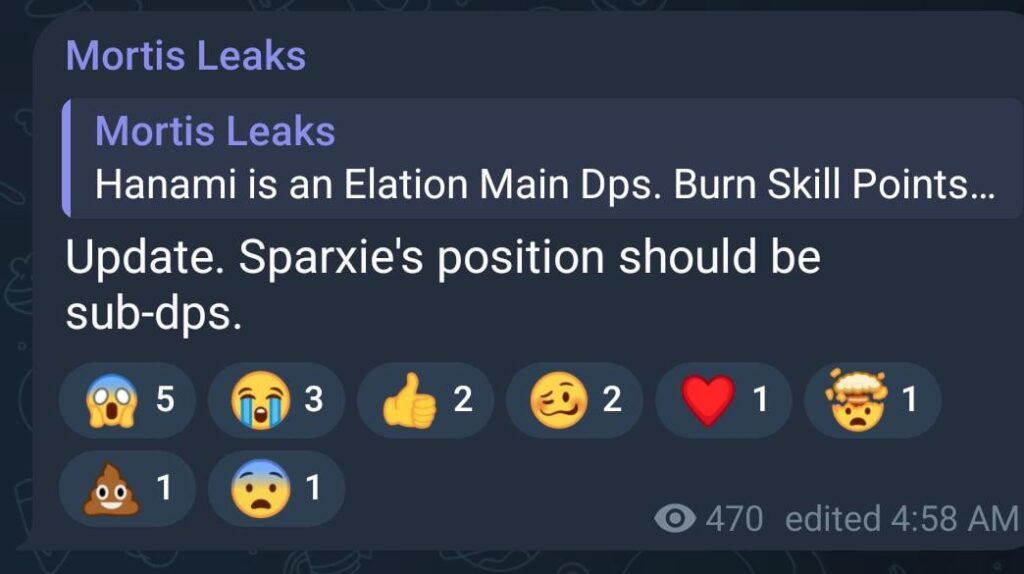 Mortis Leaks によるスパークシーの役割に関する最新情報