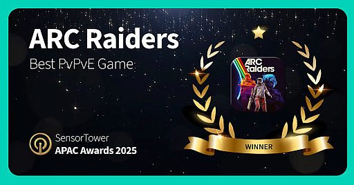 画像ギャラリー No.002のサムネイル画像 / 「ARC Raiders」がベストPvPvEゲームに。「Sensor Tower APAC Awards 2025」，受賞タイトルを発表