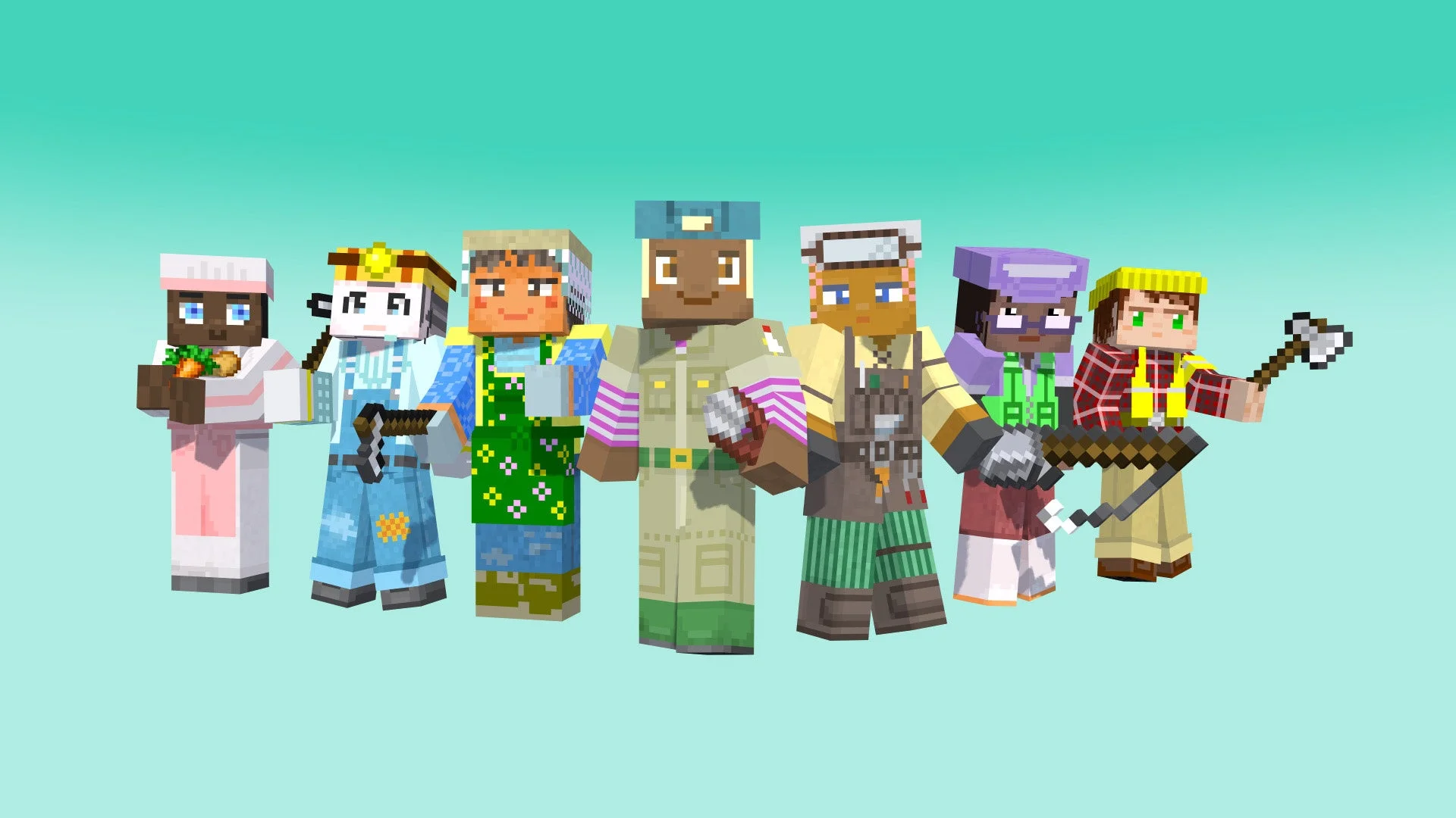 『ワーキング・ライフ！』に収録された7種類の職業スキン