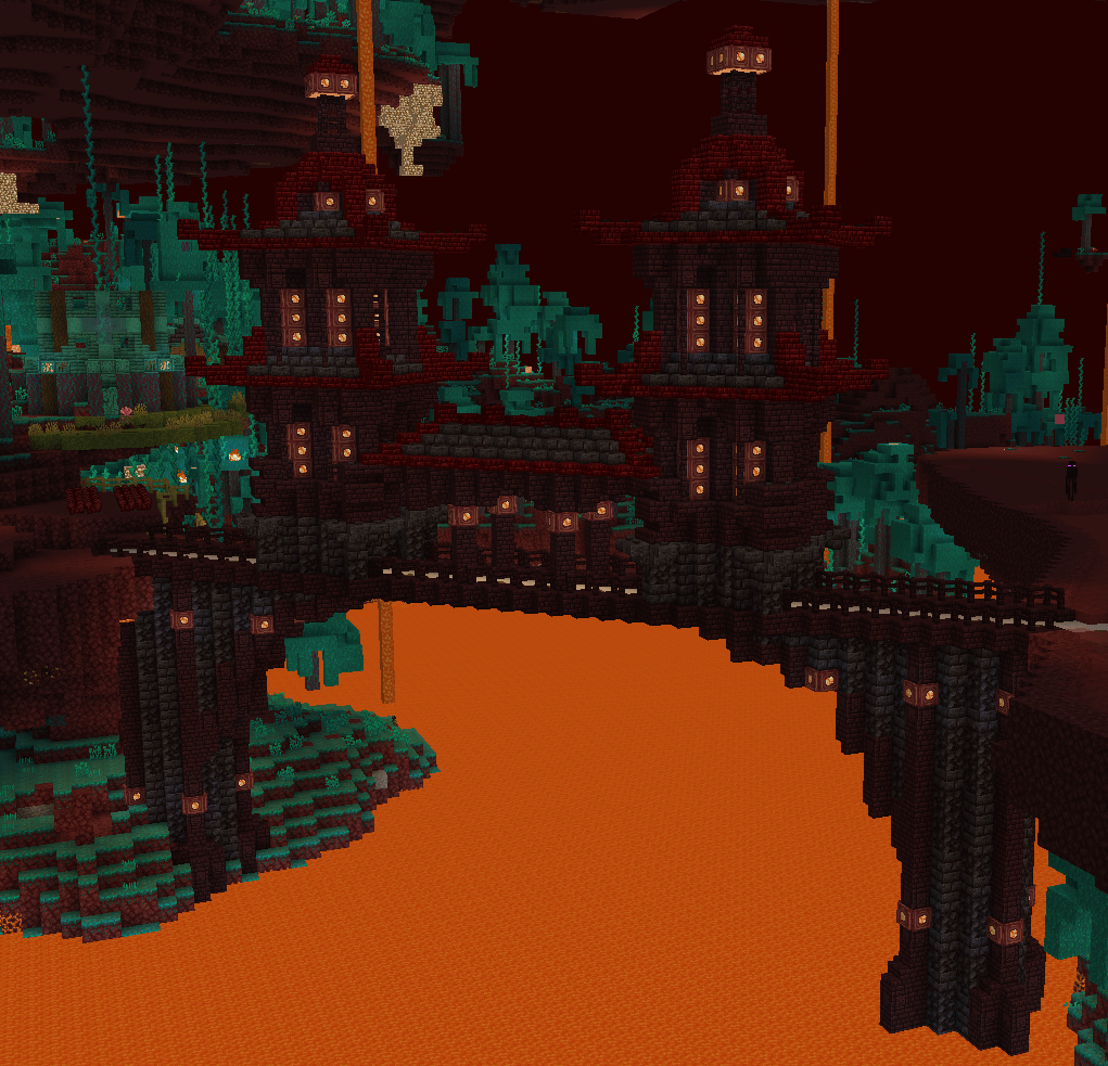 ネザーにある日本のツインタワーブリッジ