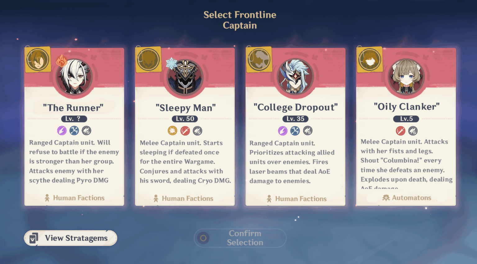 このフロントライン・キャプテンのラインナップは最高だ