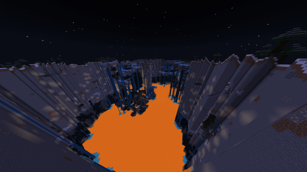 古代都市と浮遊島のあるいくつかの火山