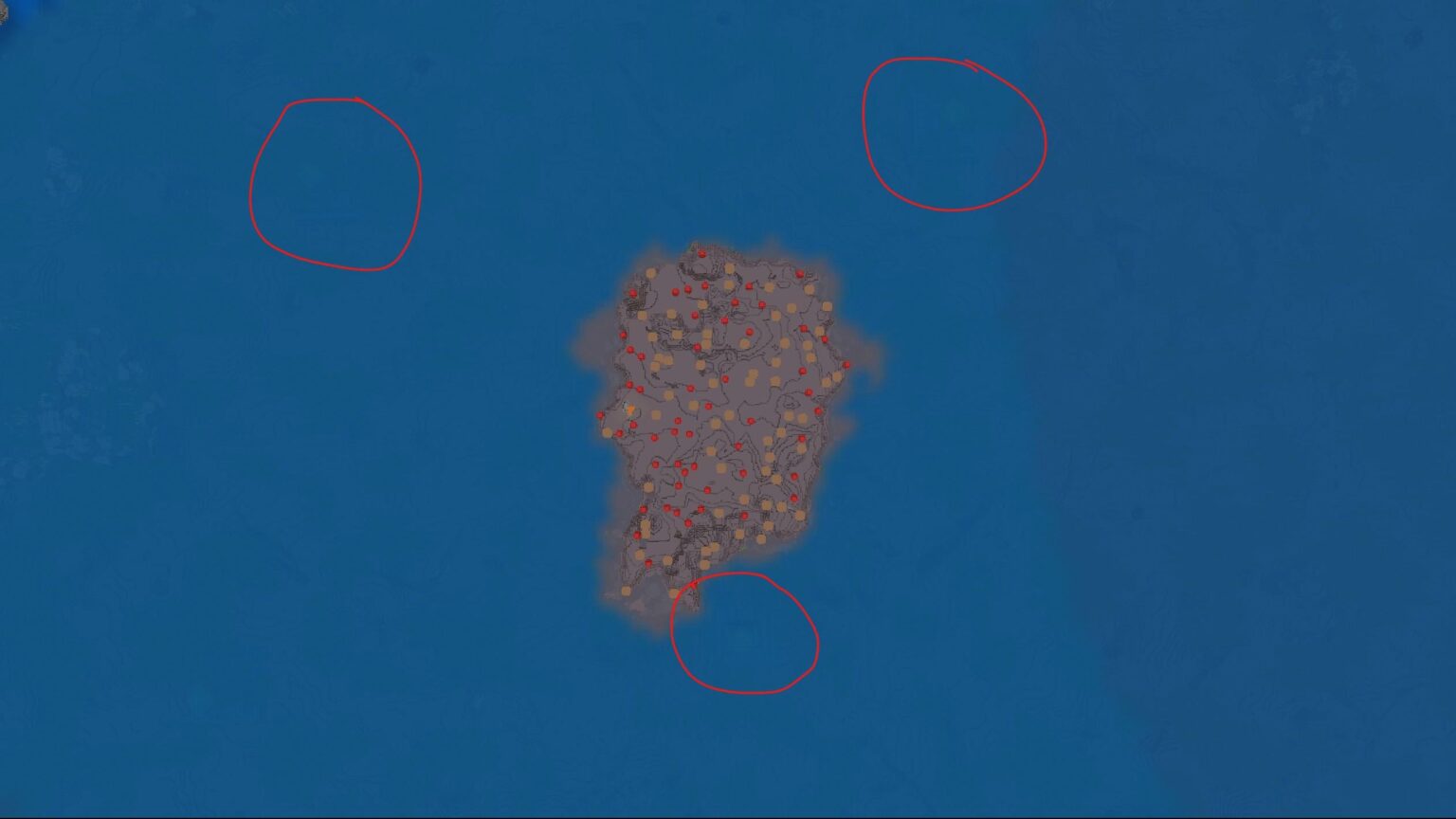 ムーシュルーム島の近くにある 3 つの海洋記念碑