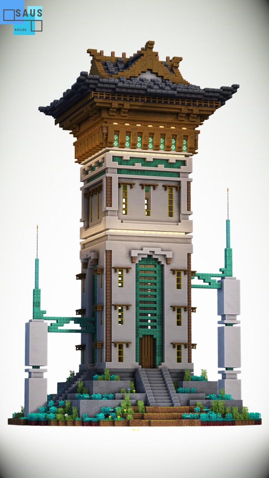 日本風のSF寺院を作ってみた