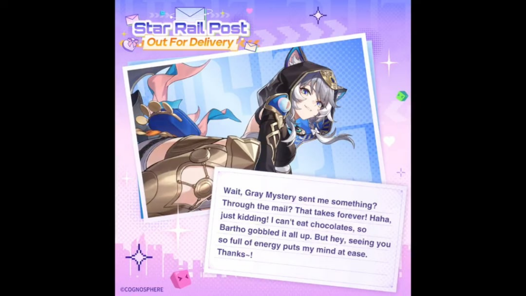 シア・ファラデイ (サイファーの声優) がサイファーのバレンタインレターの声を担当